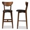 Baxton Studio Eline Black Faux Leather Upholstered Walnut Finished Bar Stool, PK2 144-8076 - alternate 7